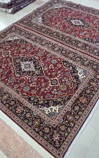 فرش جفت ۶ متری لاکی دستباف کاشان و تعداددیگر