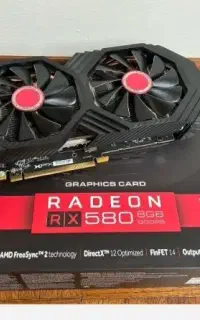 rx580 در حد صفر با کارتن  و سریال ۸گیگ