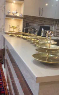 ده عدد شیرینی خوری دو طبقه برنزی معاوضه