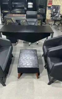 نیمست مبل انتظار چرم براق کمجا/صندلی کارمندی کانتر