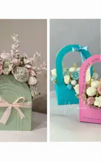 باکس شمع باکس گل باکس گل شمع هدیه خاص کادو دسته گل