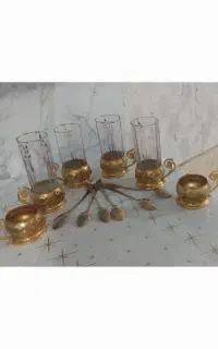 ۴عدد لیوان شربت خوری همراه با قاشق