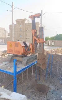 دستگاه چاه کن،حفر چاه فاضلاب،پایه ستون،شمع گذاری