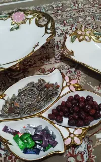 ست پذیرایی  سرامیکی دور طلایی