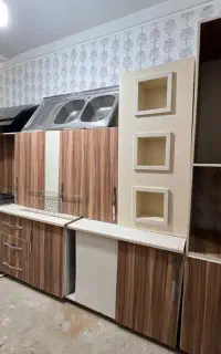 کابینت دست دوم در حد نو ام دی اف با سینک+هود+اجاق