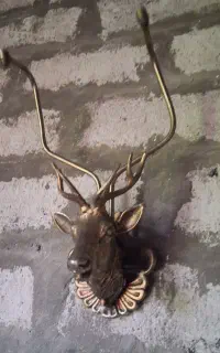 مجسمه سر دیسی برنجی گوزن