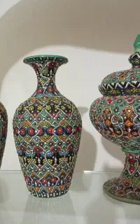 شکلات خوری و گلدون میناکاری