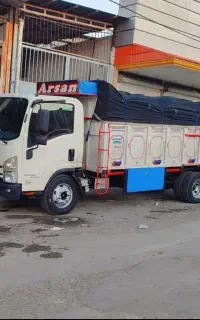 باربری وانت نیسان خاور تک جفت تریلی ایسوزو مسقف کف