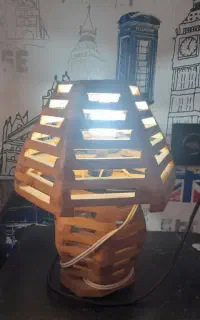 دوعدد آباژور رومیزی چوبی