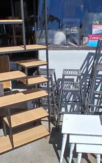 انواع قفسه کتابخانه میز و چهار پایه فلزی حنفی