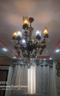 لوستر برنج ۸ شاخه مدل فرشته سیاه قلم