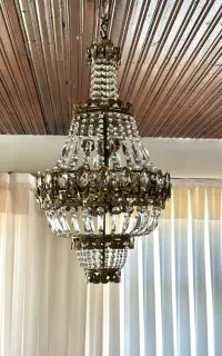 لوستر برنز کریستال قدیمی ایتالیایی