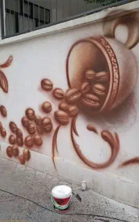 دیوارنویسی تابلونویسی دیوار نویسی نقاشی کافه منظره