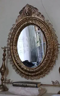آینه و شمعدان برنز