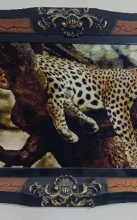 تابلو فرش ماشینی طرح پلنگ