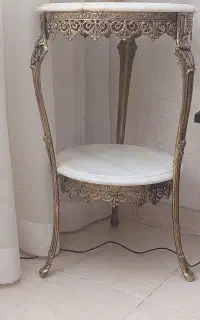 میز تلفن دوطبقه برنز محکم