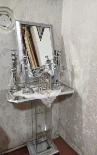 آینه  شمعدان طرح نقره
