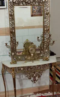 اینه شمعدان بوفه ساعت لوستر برنزی