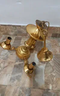 لوستر سه شاخه آبکاری طلا