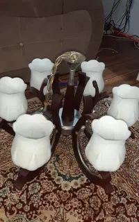 لوستر شیش شعله گل رز سفید