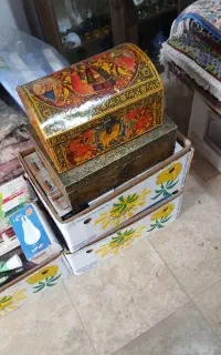 جعبه برنجی قاجار و پاپه ماشه فرانس