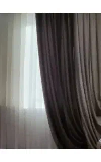 پرده کرم قهوه ای