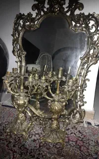 آیینه شمعدان آنتیک برنجی
