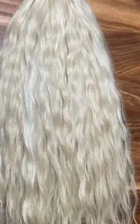 موی طبیعی بلوند یخی ۶۰سانت ۵۰ سانت