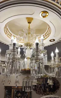 لوستر باکارات طلاکوب ۱۲ شعله وارداتی