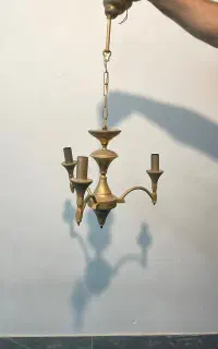 سه عدد لوستر برنجی ۳ شاخه