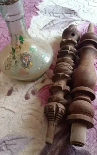 دو عدد قلیان چوبی