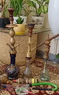 قلیونای . چوبی . برنجی