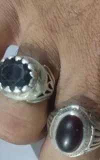 دو عدد انگشتر یاقوت سرخ و عقیق سرخ قدیمی