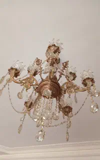 لوستر برنز خالص ده شعله پنج شاخه