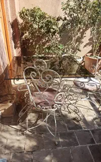 میز ۴ نفره فرفورژه شیشه