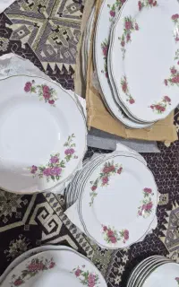 حراج ظروف چینی گل سرخ شیشه وملامین
