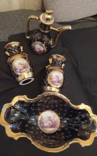 لیلی مجنون سورمه ای  طلا کوب