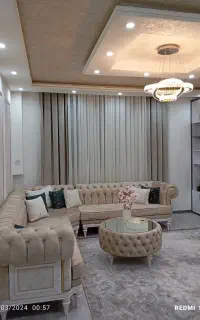 پرده حریر بدون دستک