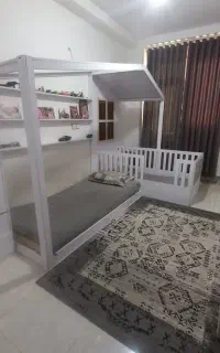 دو عدد تخت خوابه مدل L متصل بهم