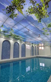 سقف کاذب مشبک + دیوارپوش + TV وال + ماربل شیت شیت