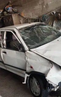 پراید۹۰تصادفی سقف وفنی سالم ازقبل بی رنگ