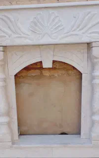 شومینه سنگی نرده دار