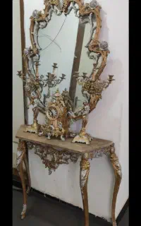 ایینه شمعدان طلایی