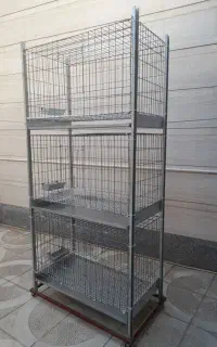 قفس گالوانیزه ۳ طبقه مرغ و خروس