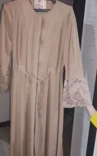مانتو حریر قهوه ای بلند