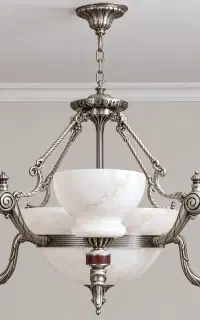 یک عدد لوستر ۴ شاخه برنج ۹ عدد لامپ استفاده میشه