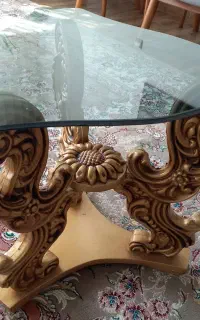 میز عسلی طلایی چوبی