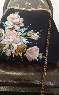 کیف مخمل باگلدوزی.کاردست