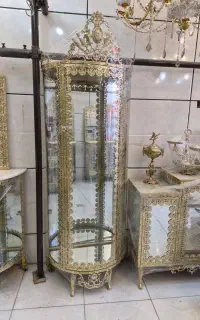 بوفه منحنی گل رز تاج سنگین گلبرگی برنز سوگلی