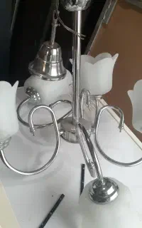 لوستر پنج شاخه تمام استیل اصل سالم